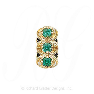 GS069 E - 14 Karat Gold Emerald Slide 